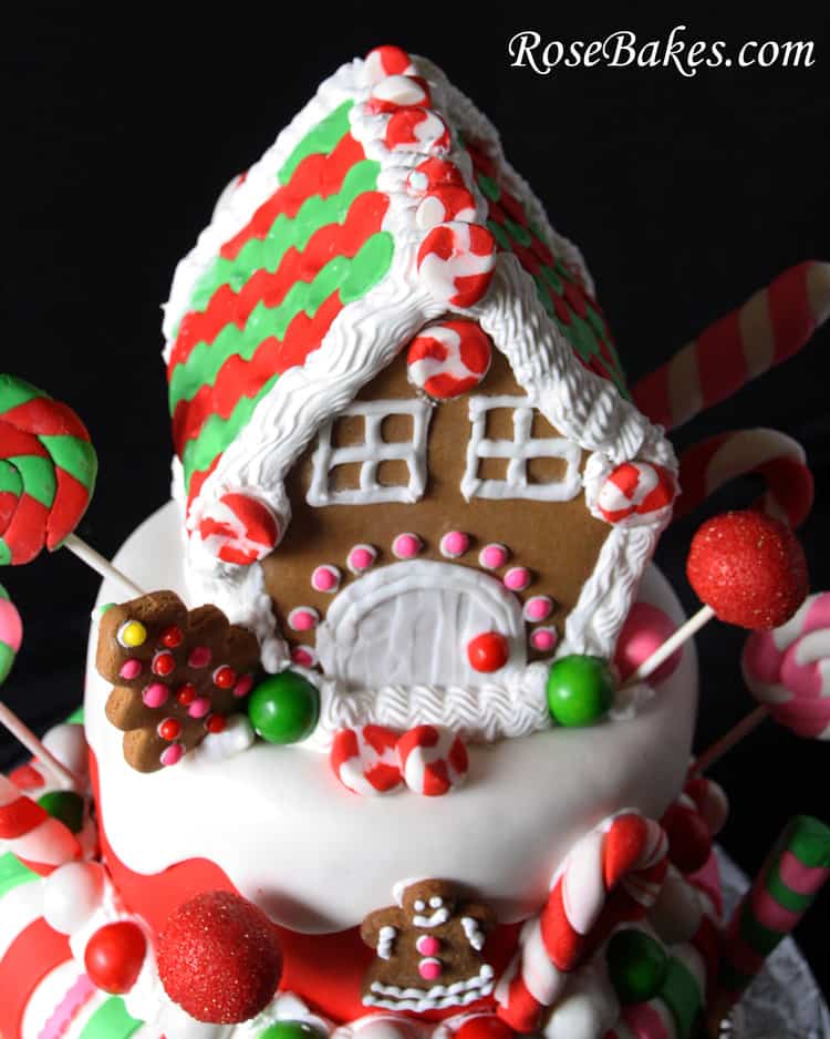 Gingerbread House Christmas Birthday Cake Top