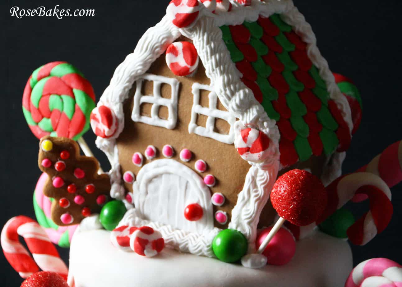Gingerbread House Christmas Candy Birthday Cake Topper