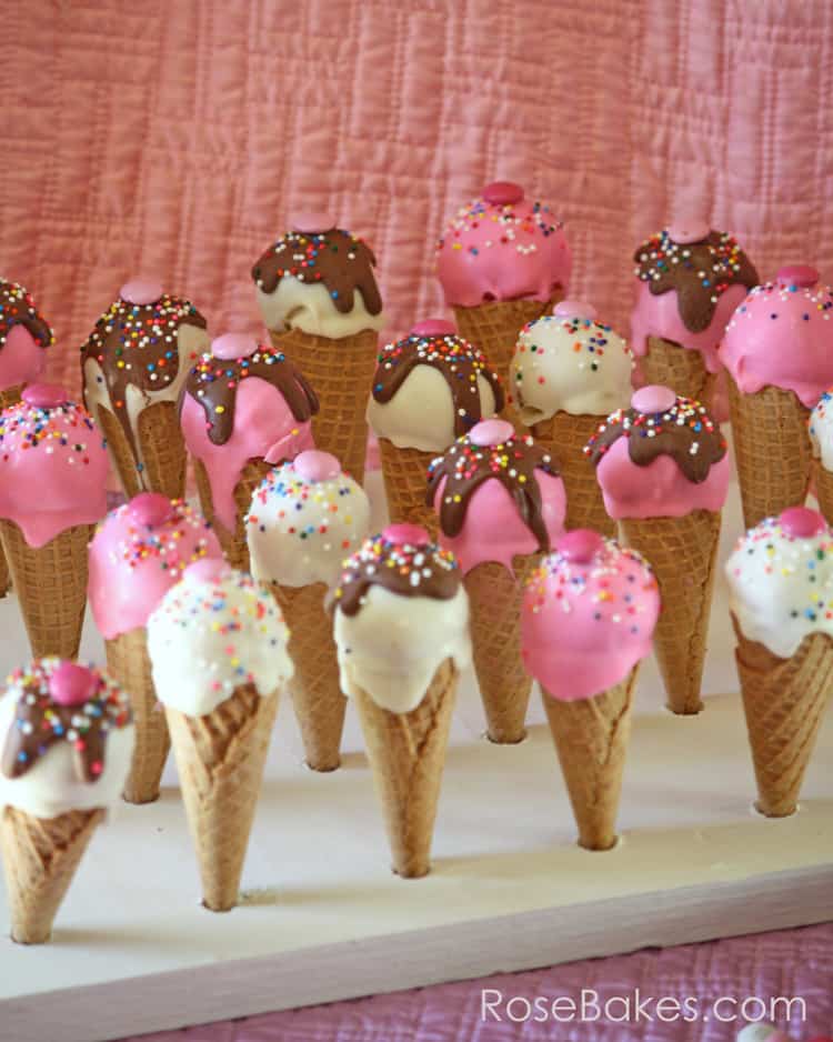 Ice Cream Cone Cake Pops in Stand Rose Bakes Ice Cream Cone Cake Pops in Stand Rose Bakes