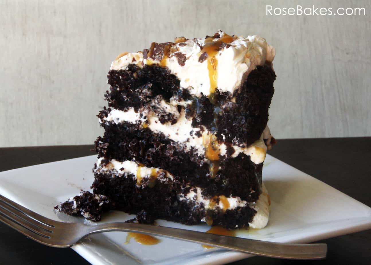 Dark Chocolate Heath Bar Layer Cake