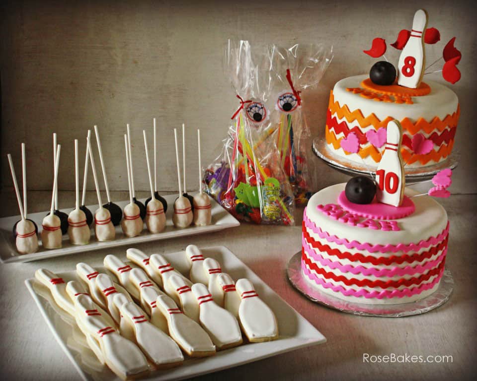 Bowling Party Cake and Treats