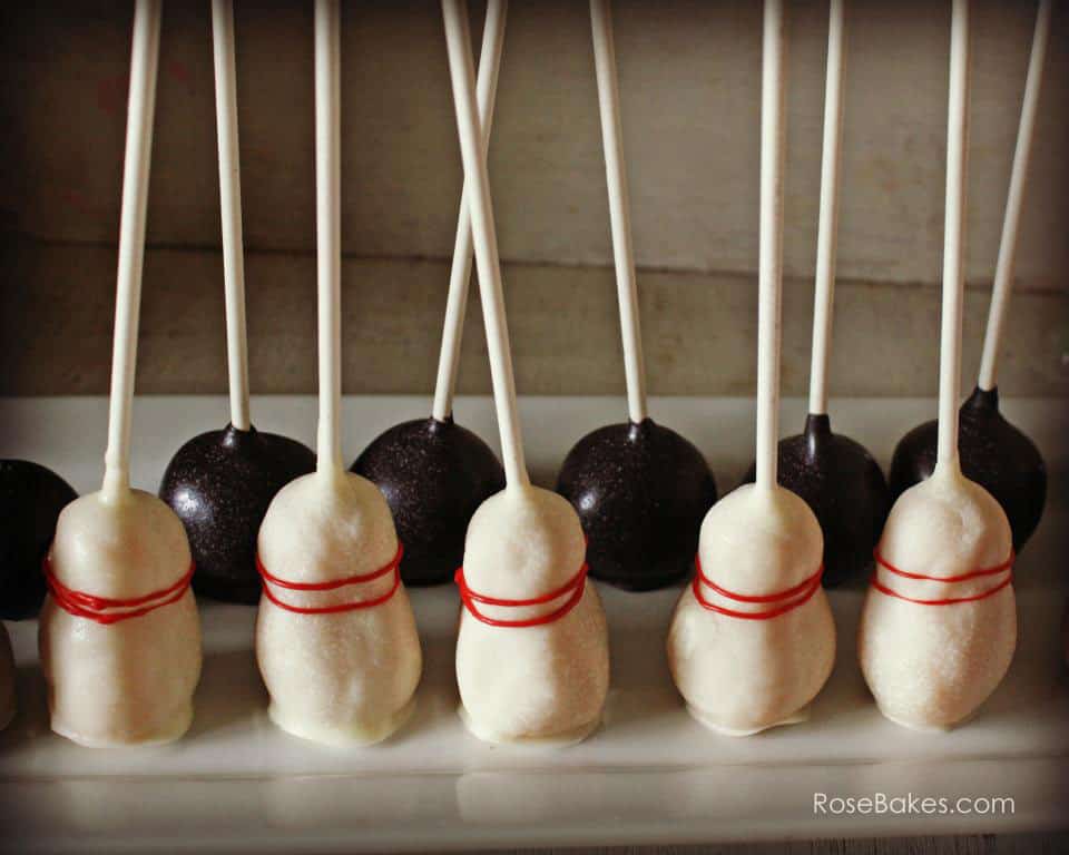 Bowling Pins Cake Pops and Bowling Ball Cake Pops