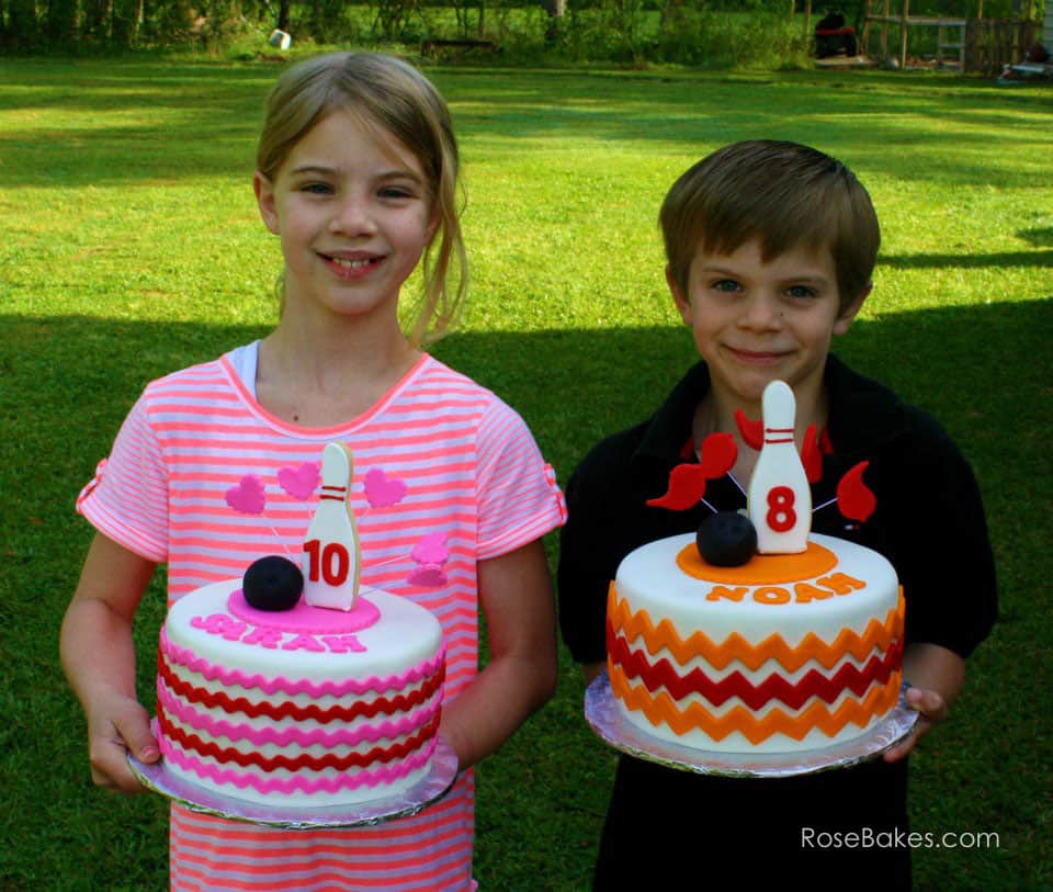 Sarah and Noah with their Cakes