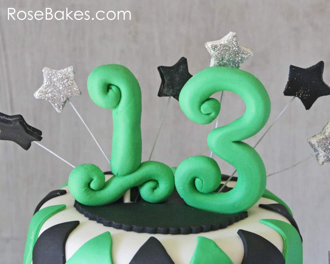 School Themed Basketball 13th Birthday Cake Number Toppers