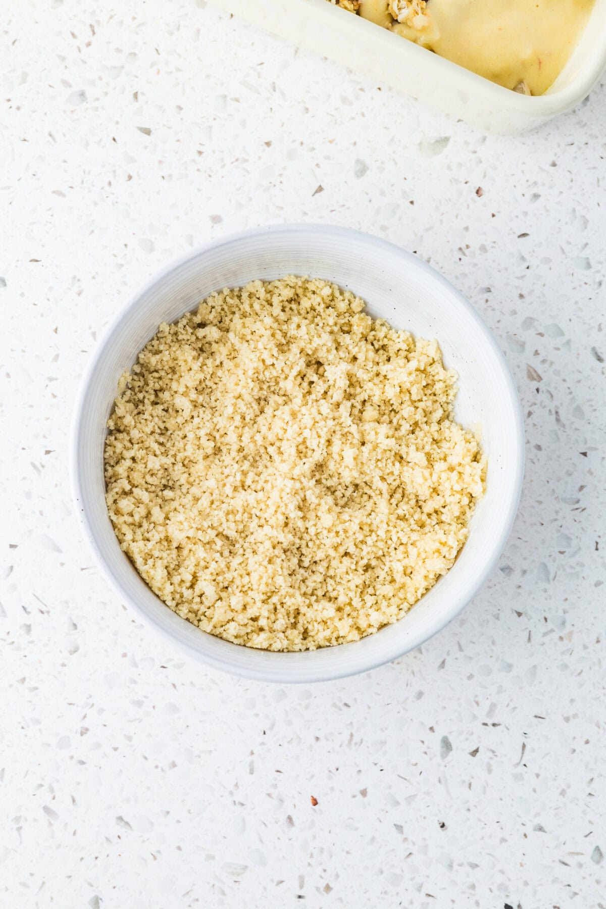 panko bread crumbs with butter in a bowl