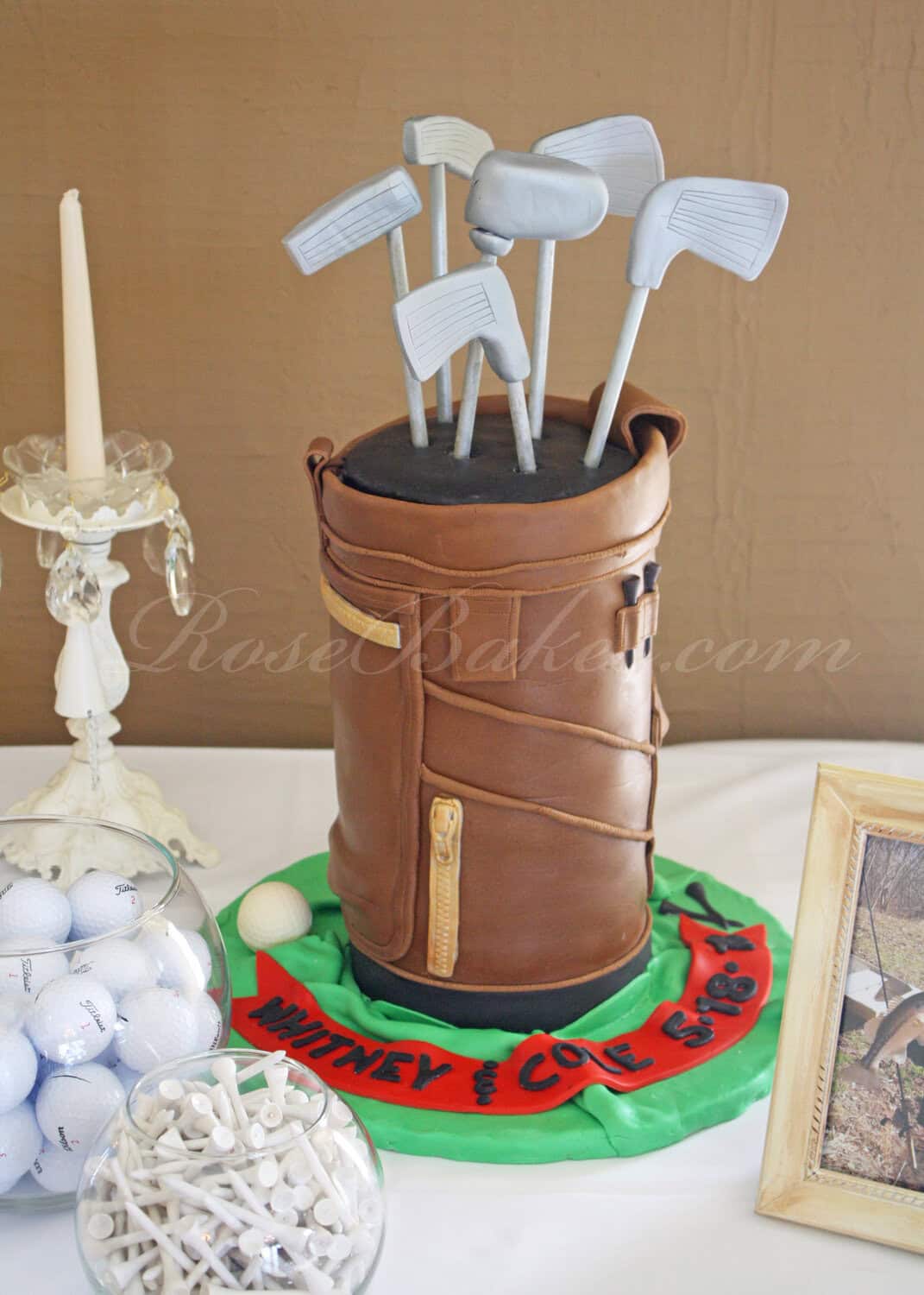 golf bag groom's cake