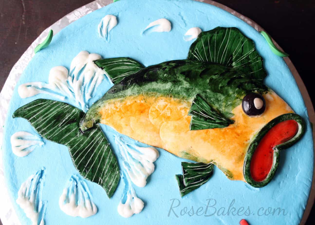 Fondant Bass Fish on Cake