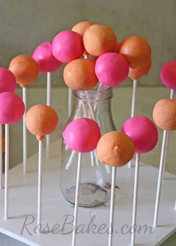 Pink and Orange Cake Pops