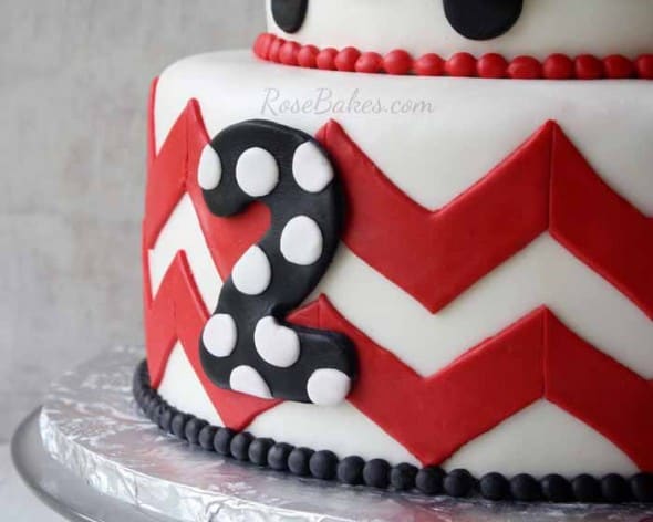 Chevron And Polka Dots Minnie Mouse Cake Rose Bakes