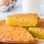 slice of buttermilk pie set on top of pie
