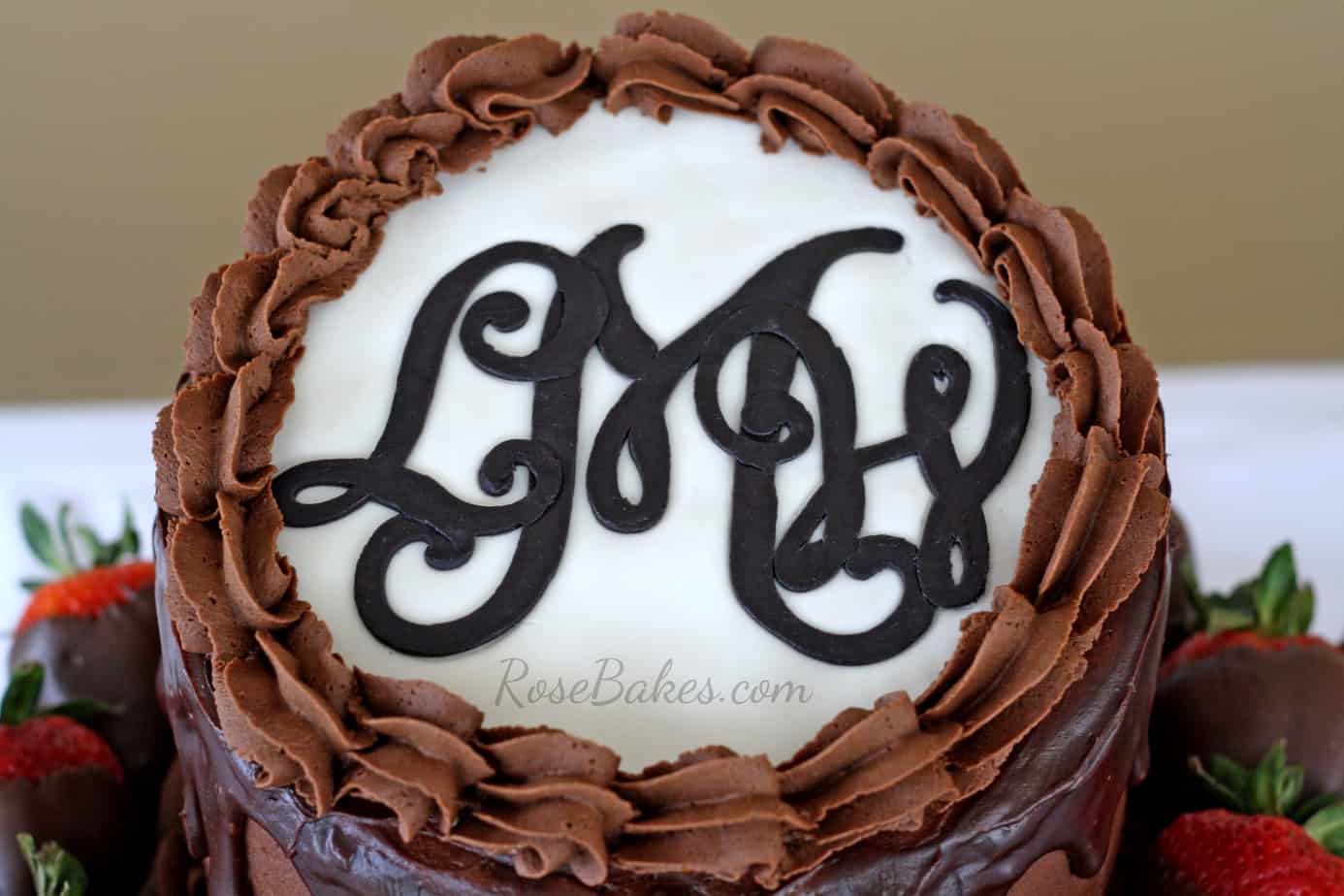 Monogram Cake Topper for Groom's Cake