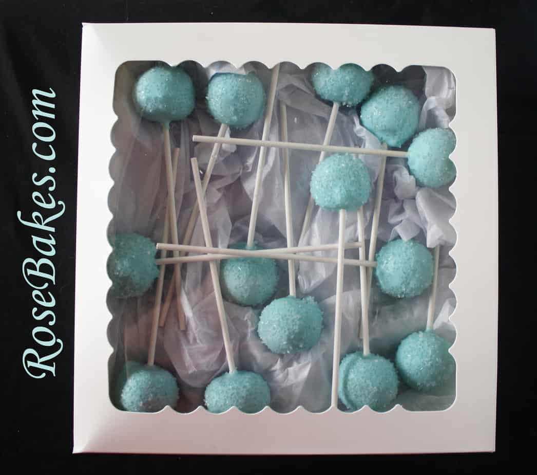 Baby Blue Cake Pops Boxed Up Rose Bakes