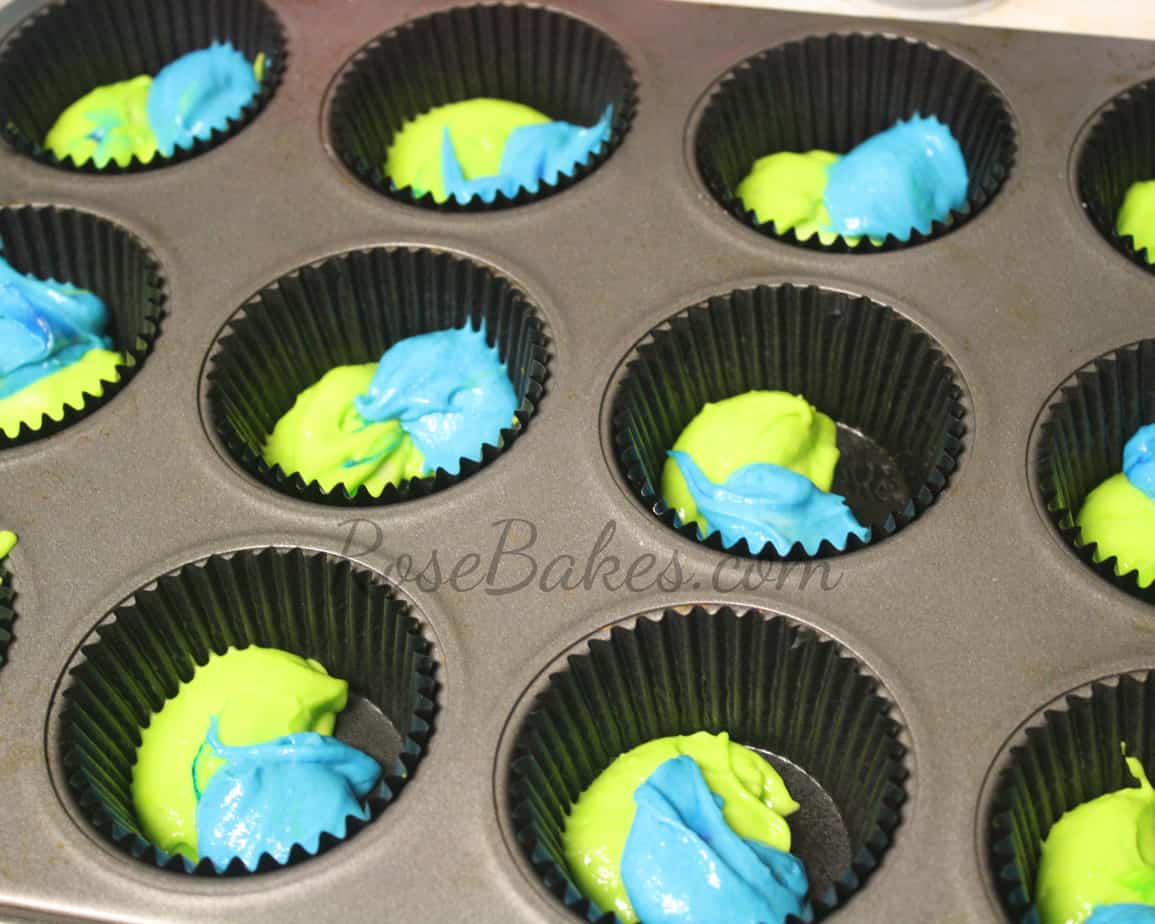 Blue and Green Cake Batter