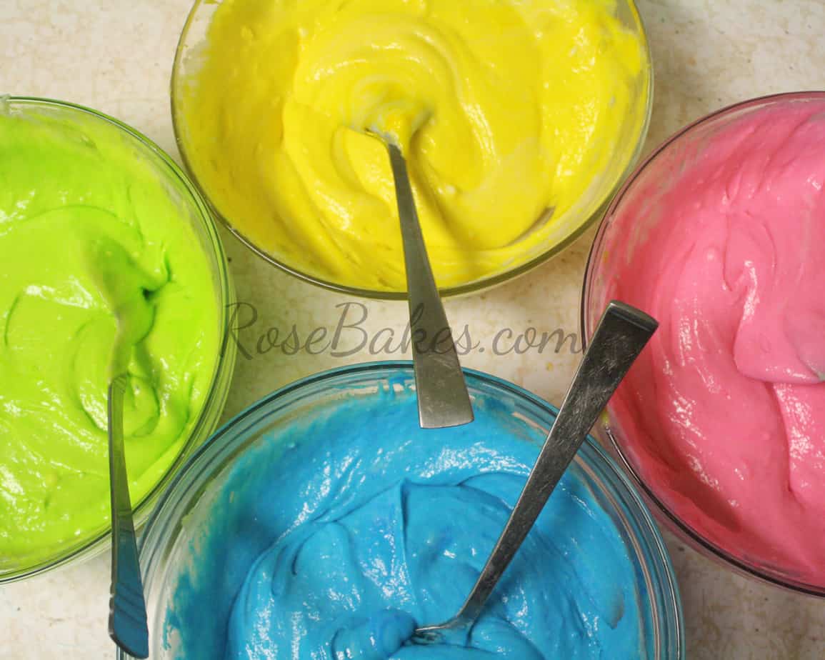 Cake Batter with Electric Gel Colors
