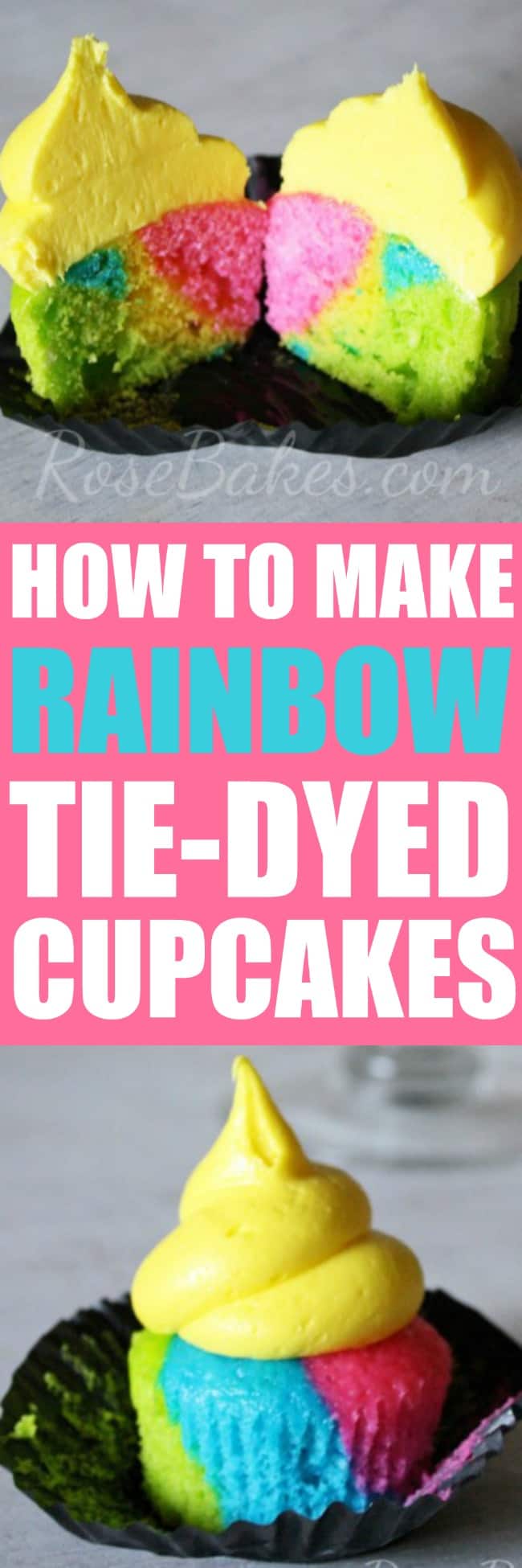 How to Make Rainbow Tie-Dyed Cupcakes