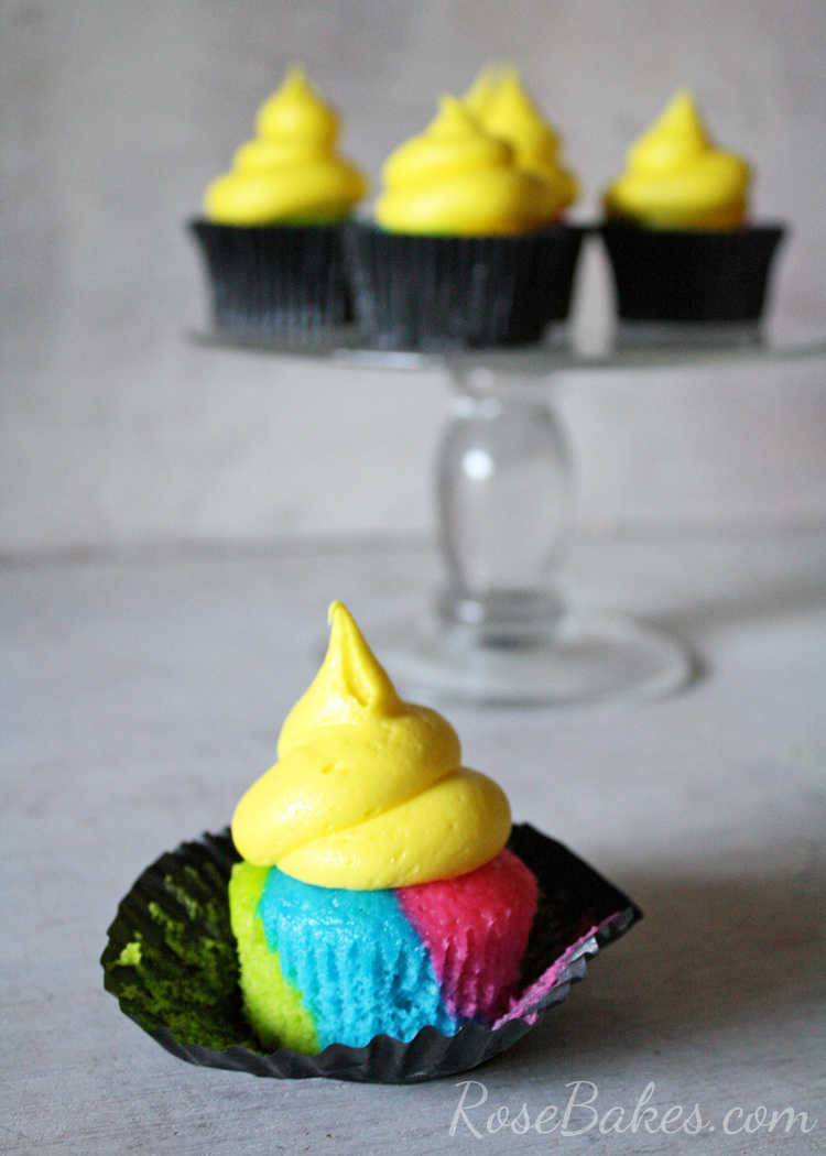 Rainbow Tie-Dyed Cupcakes
