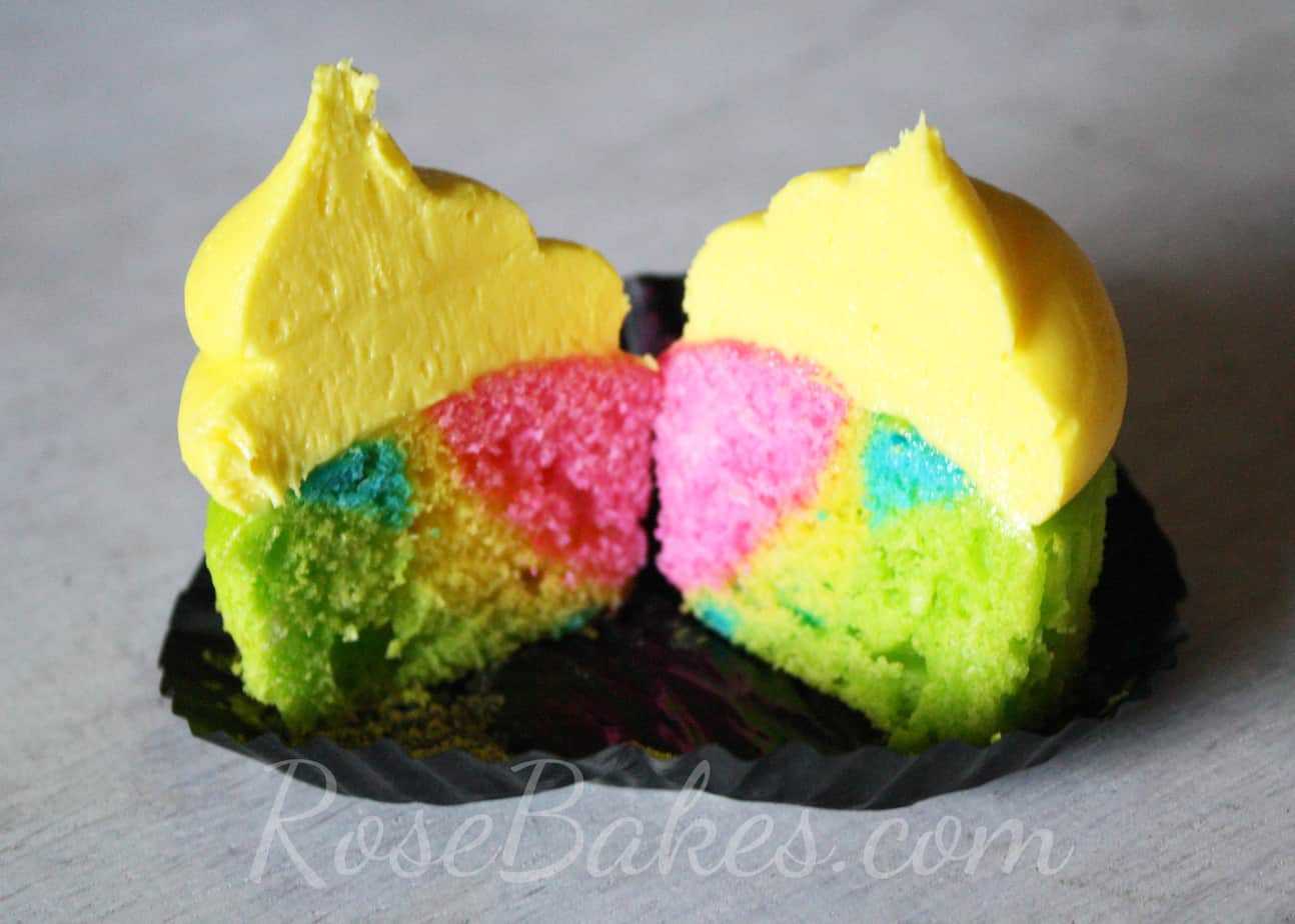 Rainbow Tie-dyed Cupcake