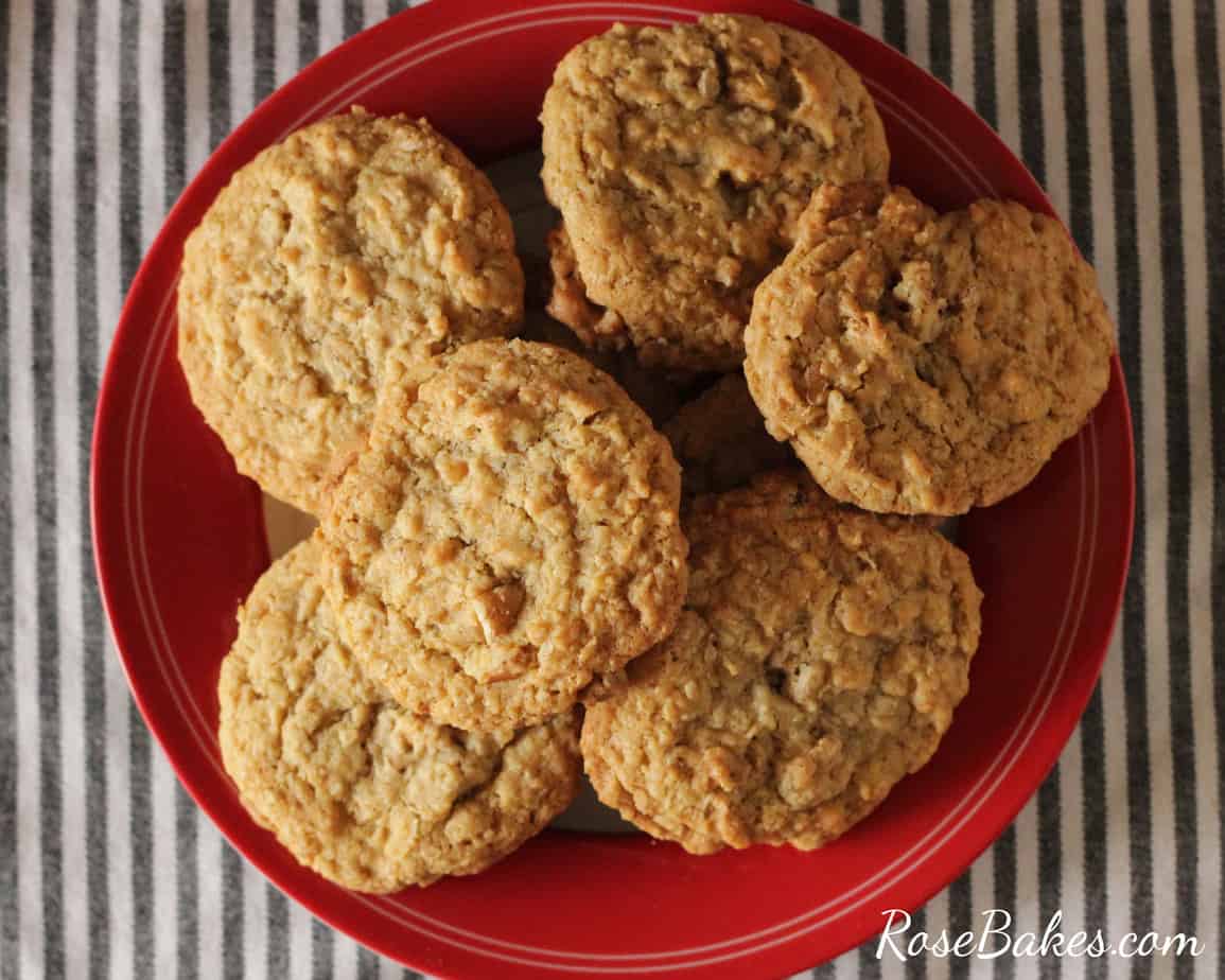 Plate of Oatmeal Pecan Cookies
