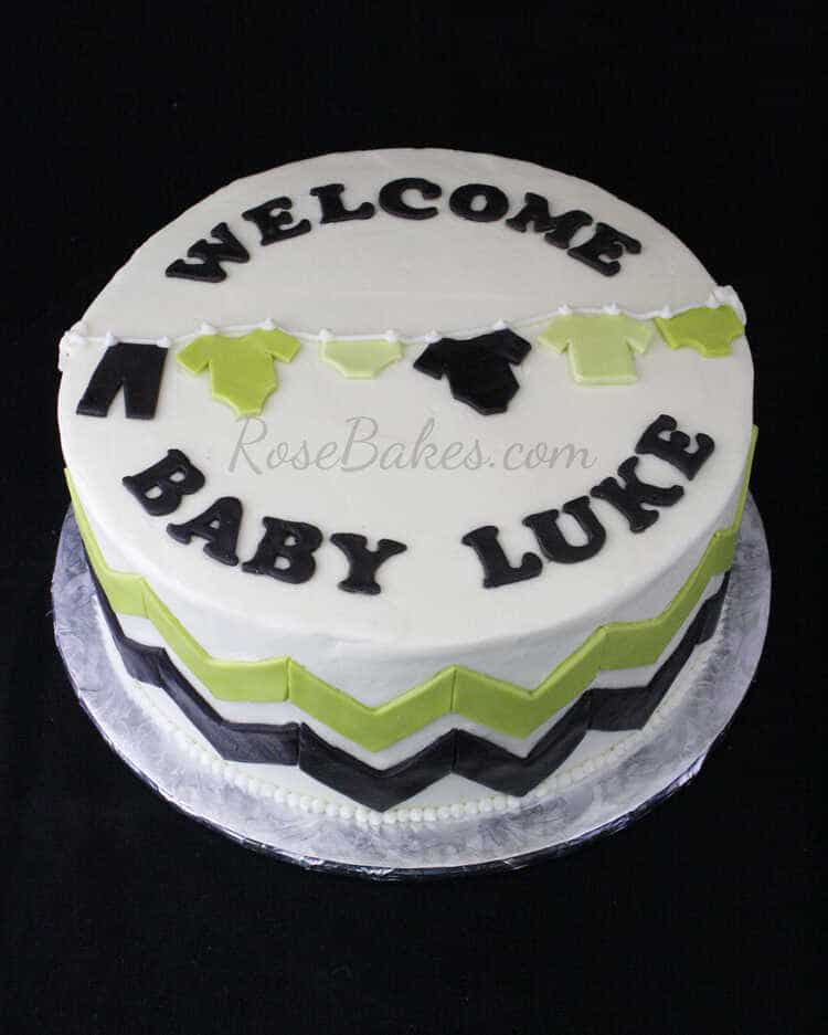 Chevron Clothes Line Baby Shower Cake Rose Bakes Black And Green Baby Shower Cake Chevron Clothes Line Chevron Clothes Line Baby Shower Cake