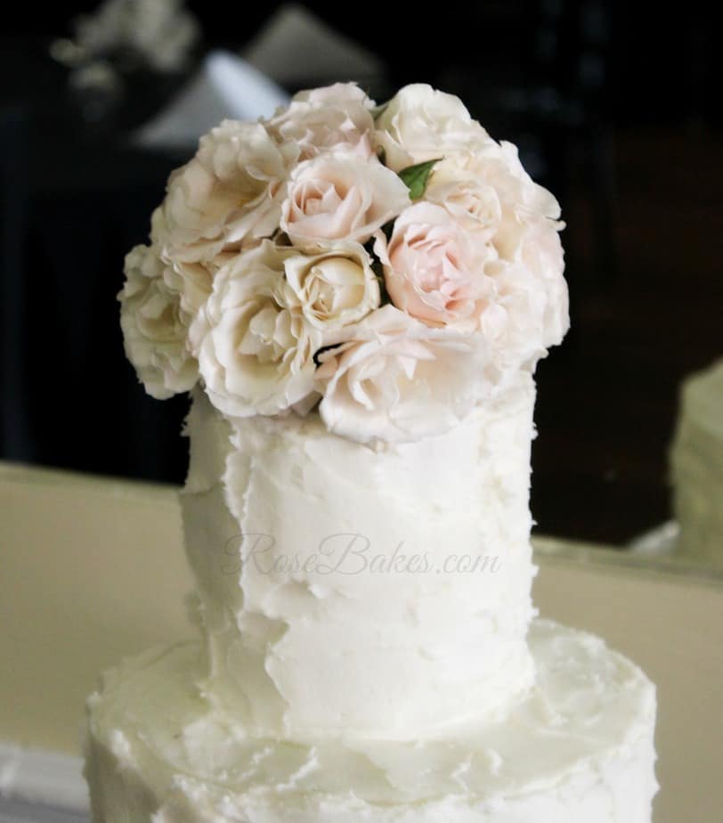 Pale Pink Roses Cake Topper