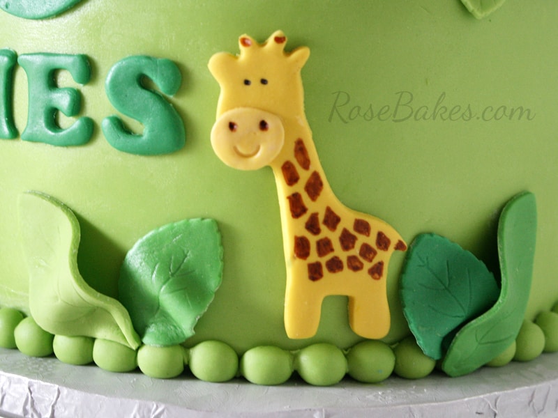 Fondant Giraffe on Jungle Cake