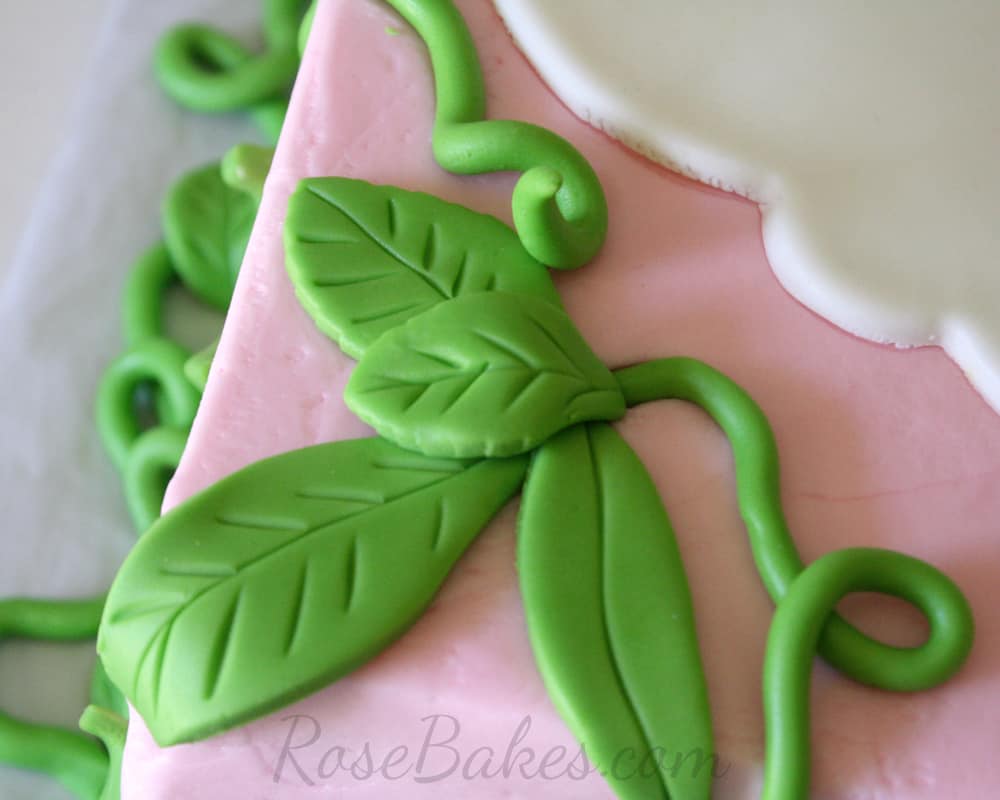 Fondant Leaves Jungle cake Rose Bakes