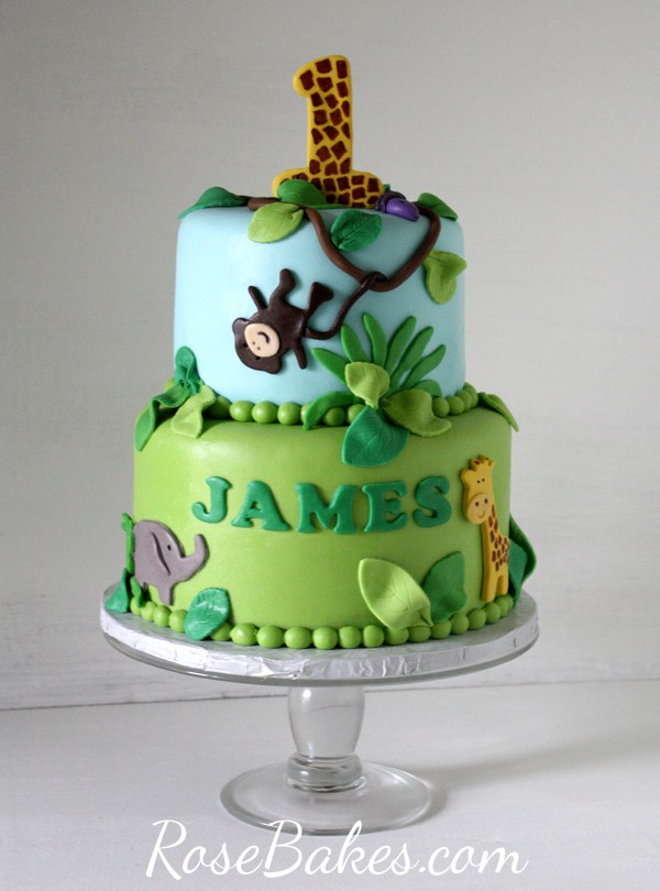 Jungle 1st Birthday Cake