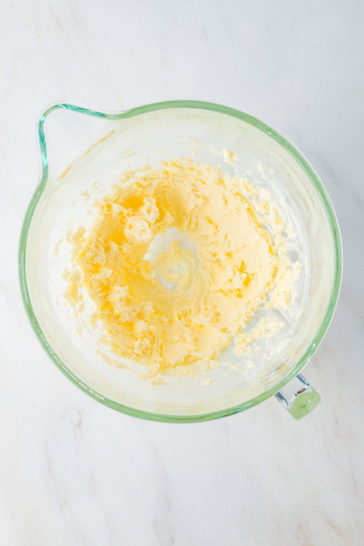 creamed butter and sugar in mixing bowl