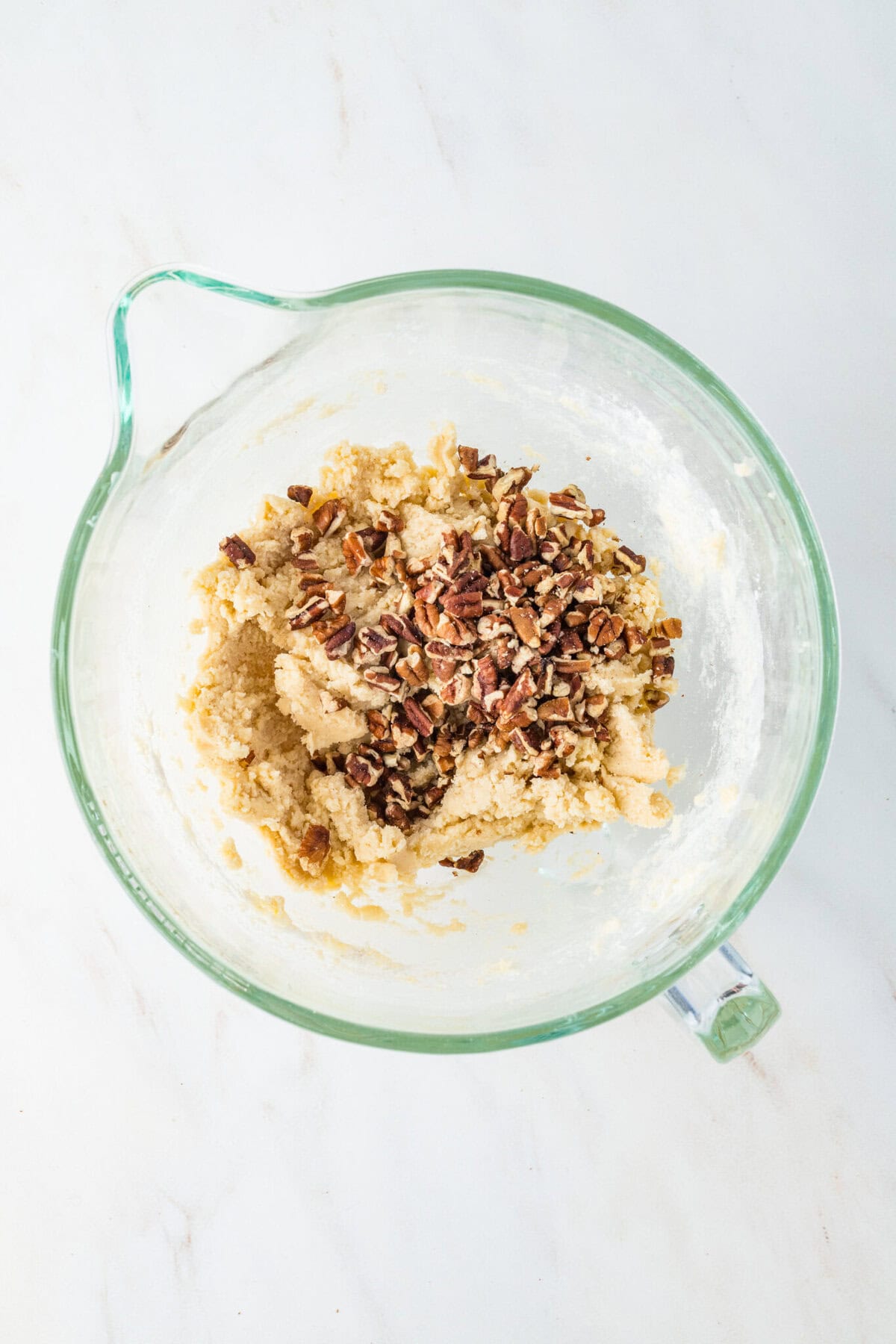 pecans added to dough