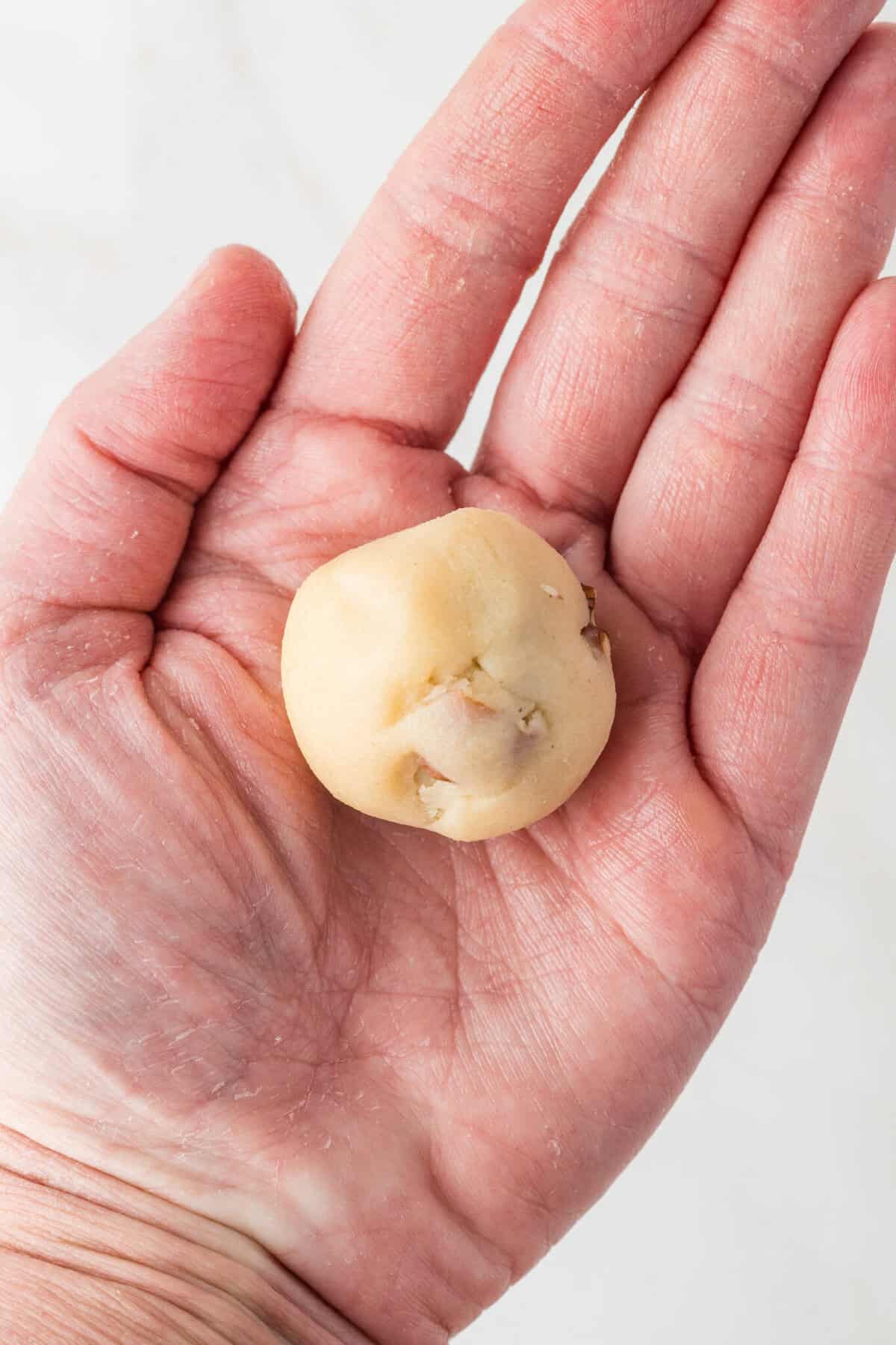 ball of dough for mexican wedding cookies