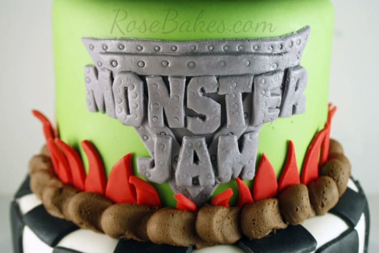Monster Jam Fondant Logo Cake