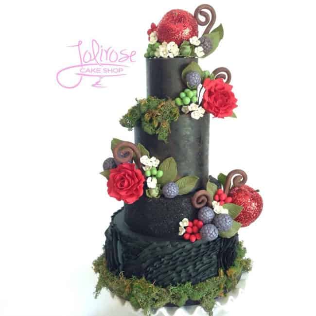 Black and Red Nature Cake