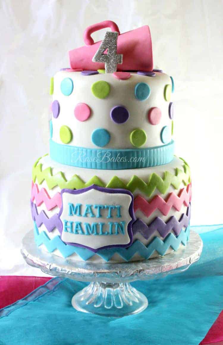 Chevron Polka Dots Cheerleader Cake Rose Bakes Cheerleader Cake