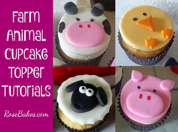 Farm Animals Cupcake Toppers Tutorials