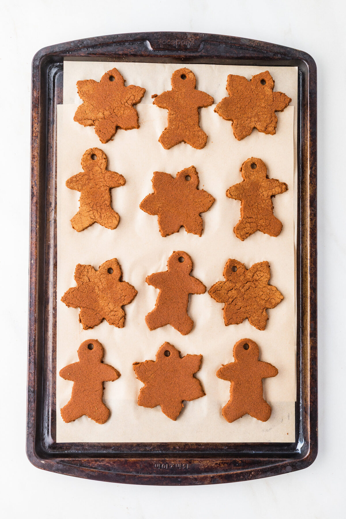 cookies on a lined sheet pan