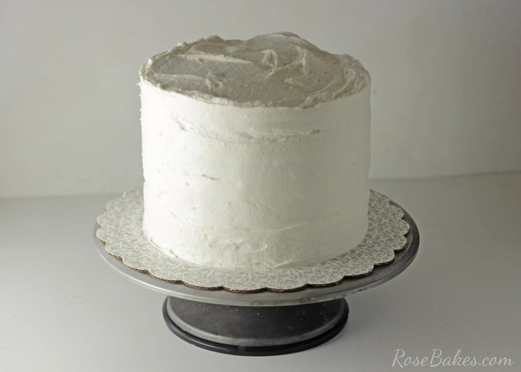 Red Velvet Strawberry Shortcake Cake with Cream Cheese Buttercream | RoseBakes.com