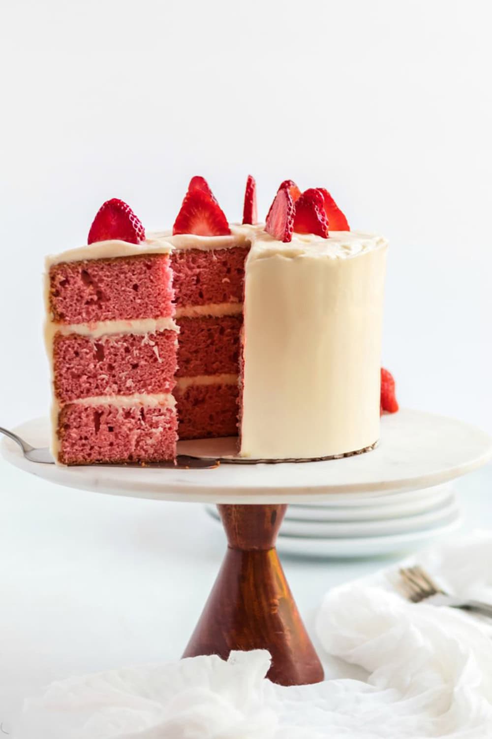 Best Strawberry Cake with Cream Cheese Frosting