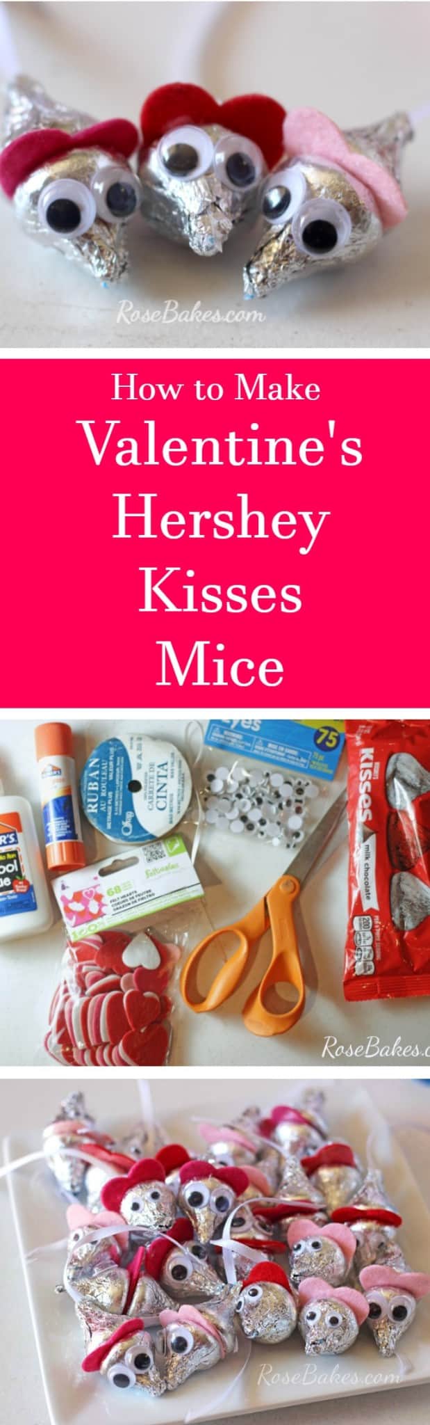 How to Make Valentine's Hershey Kisses Mice