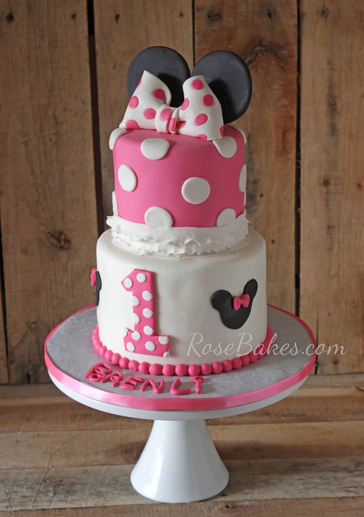 Minnie Mouse Cake with Bow & Ruffles