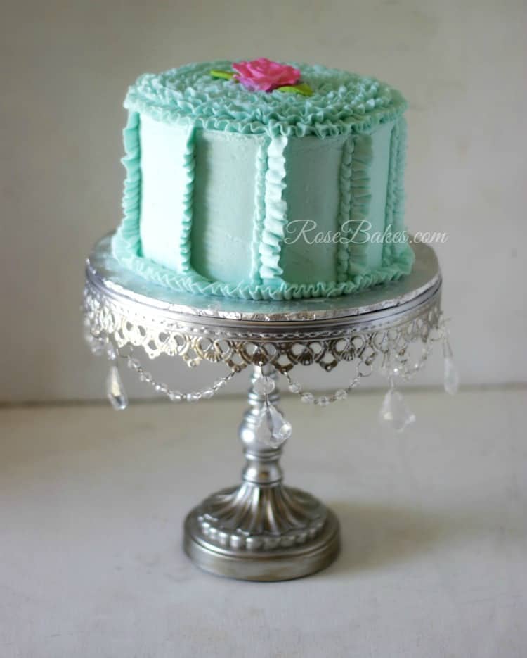 Teal Buttercream Ruffles Cake