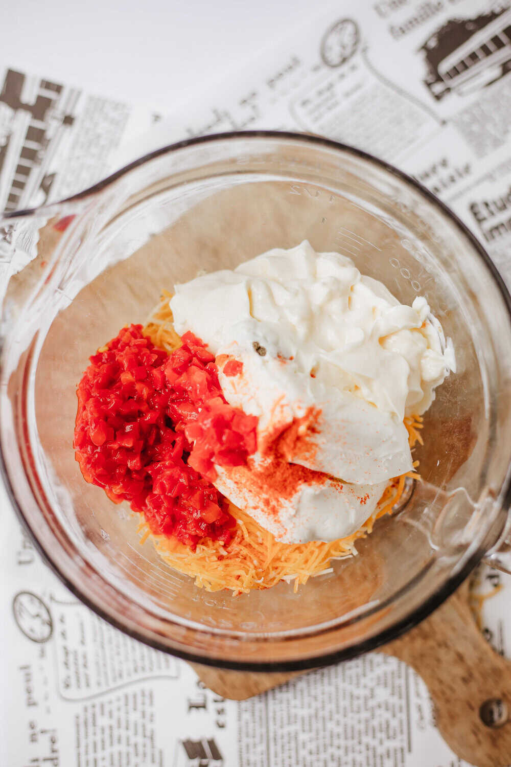 pimento cheese ingredients in a bowl