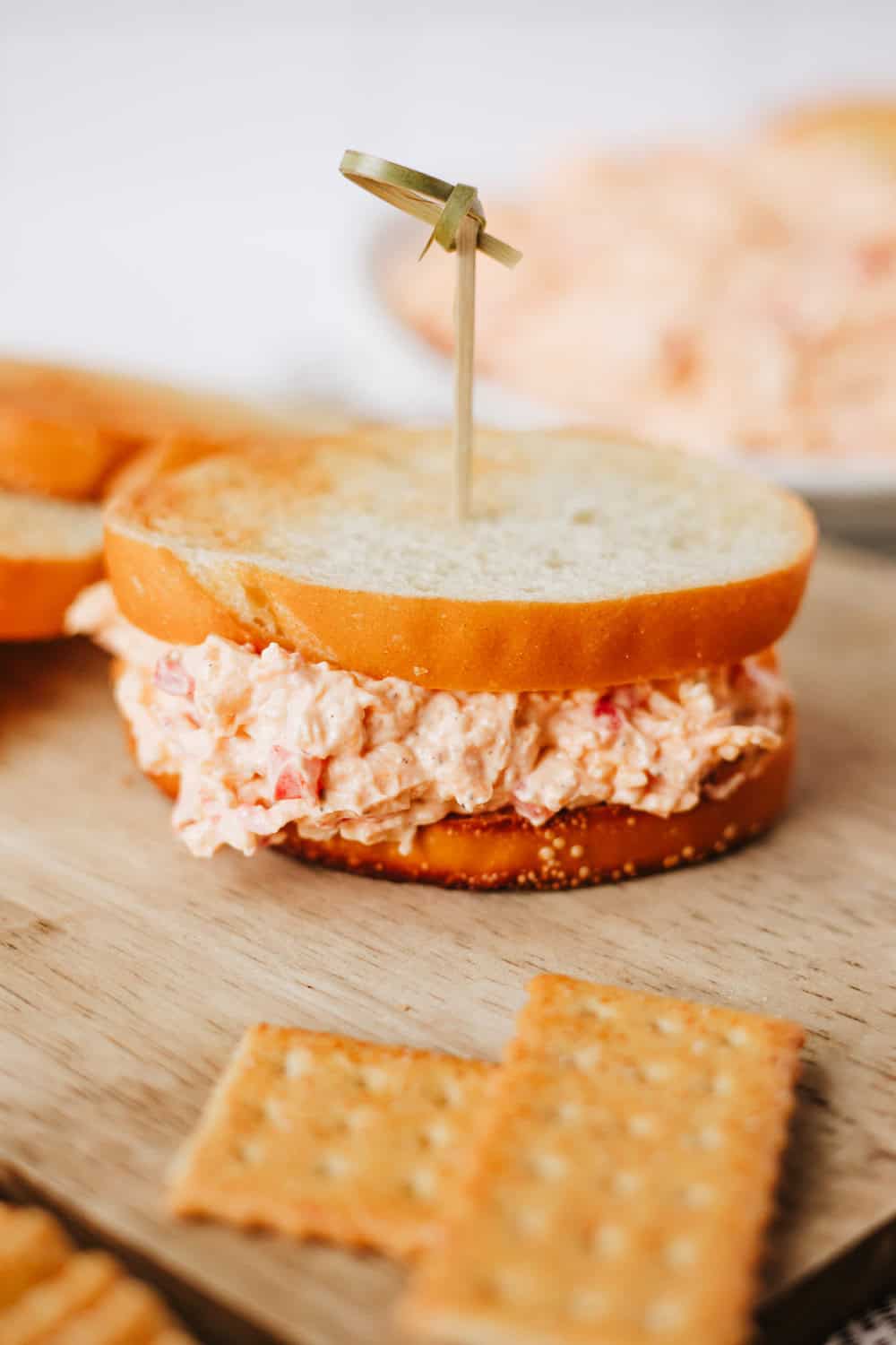 pimento cheese sandwich on white bread