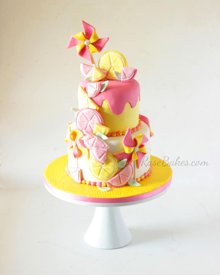 Pink Lemonade & Pinwheels Cake | RoseBakes.com