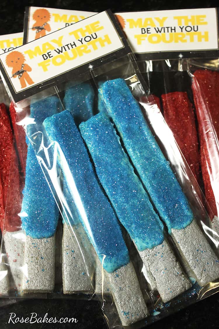 Light Saber Cookie Sticks May the Fourth Be With You Treat Bag Toppers for Star Wars Day