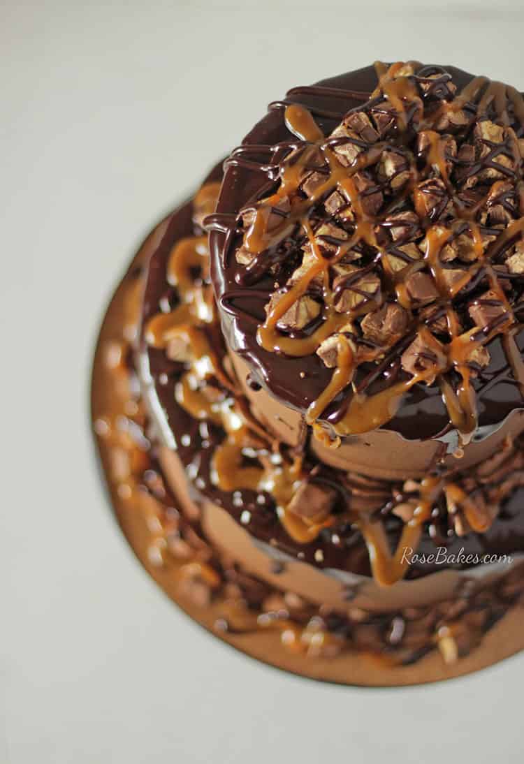 Triple Chcolate Snickers Cake Recipe