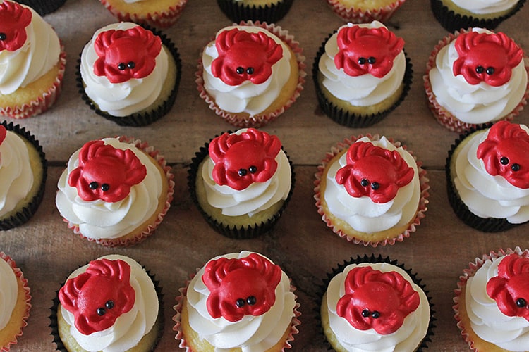 Crab Cupcake Toppers by Rose Bakes