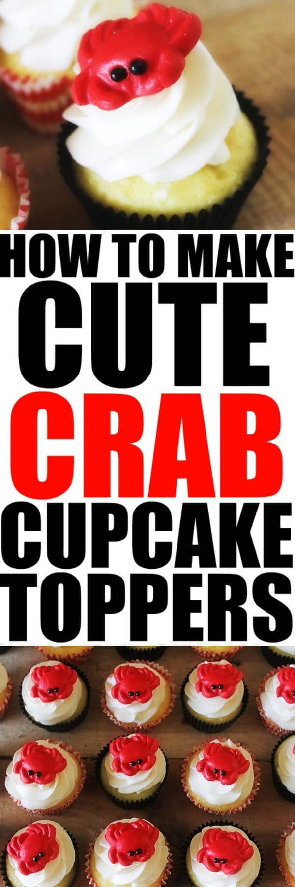 How to Make Cute Crab Cupcake Toppers at RoseBakes