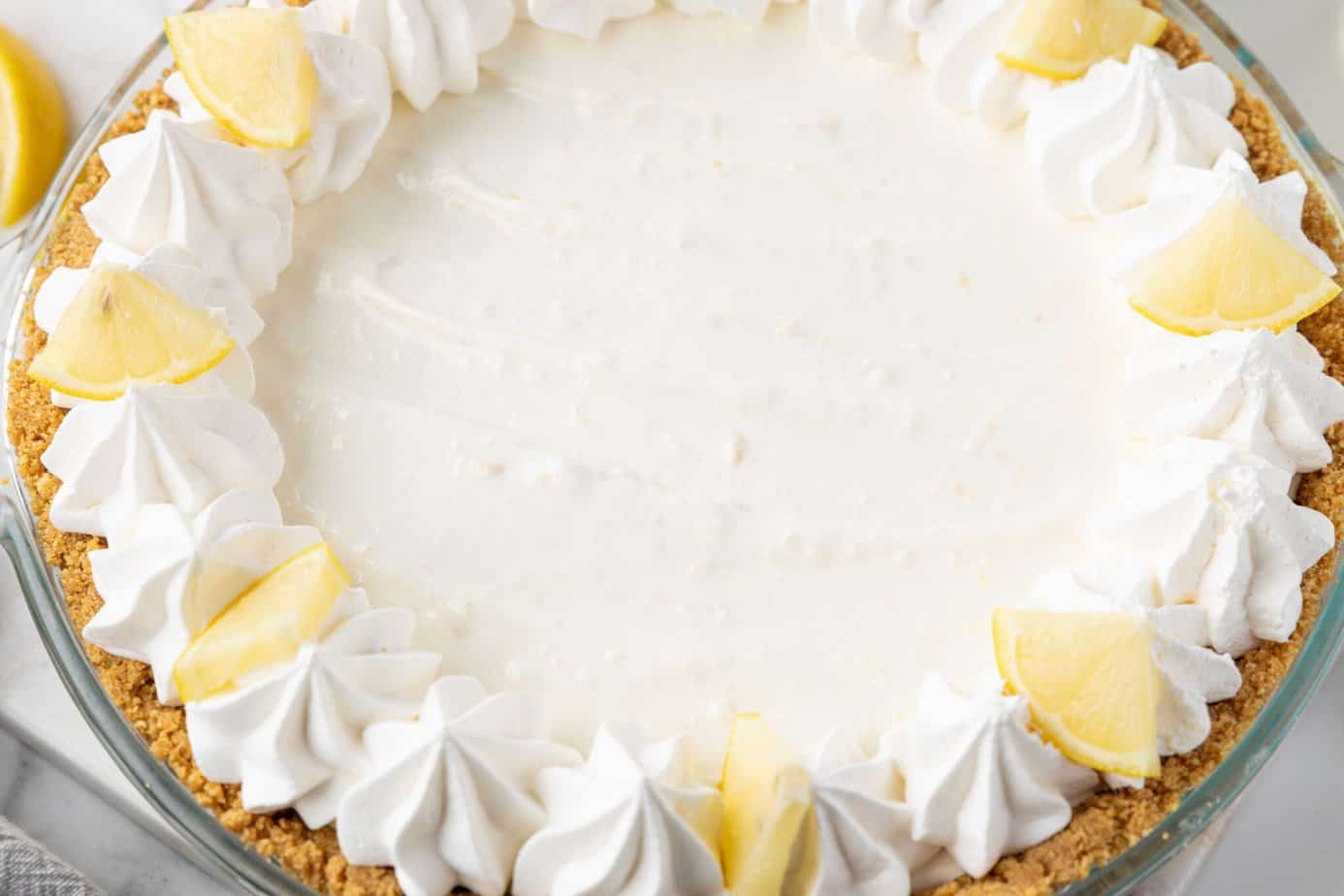 easy lemon icebox pie in a pie plate