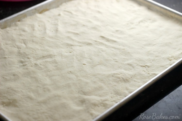 Press Shortbread Dough into Pan for Easy Pecan Pie Bars recipe