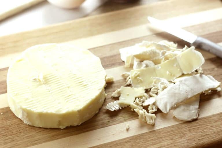 round of brie with rind trimmed off